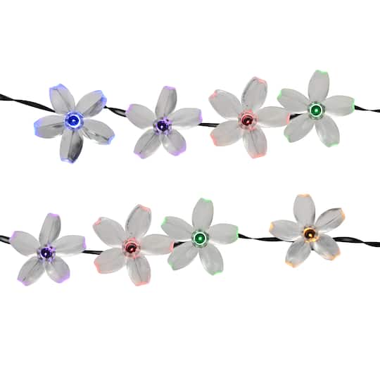 50ct. Multicolor Flowers LED Solar String Lights by Ashland®